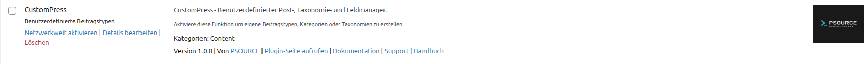 Plugin-Details – Beschreibung