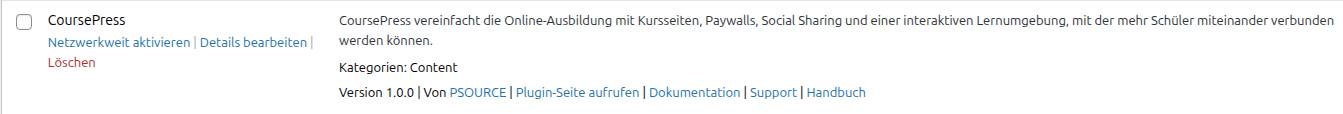Plugin-Details bearbeiten